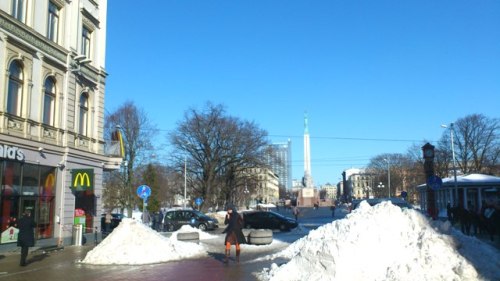 Freedom Monument in the central part of Riga