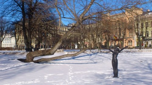 Park in the front of Latvian University, Riga, Latvia